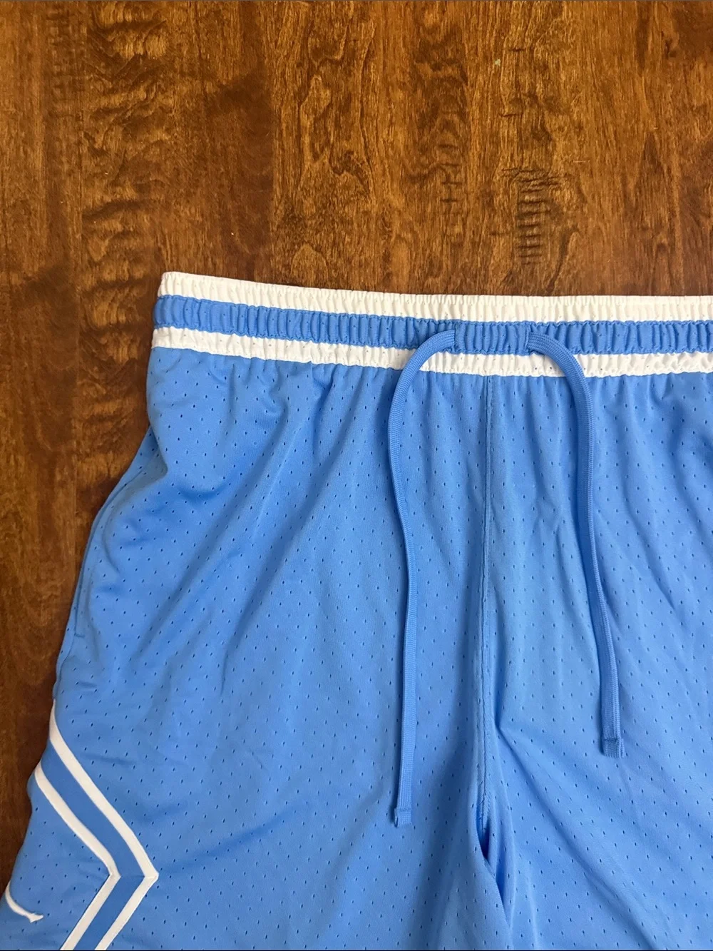 Jordan Light Blue Basketball Shorts with White Trim